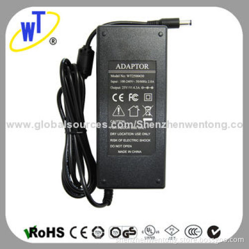 107.5W/25V DC 4.3A Switching Power Supplies with 1.5M 2 Pins EU Plug AC CableNew